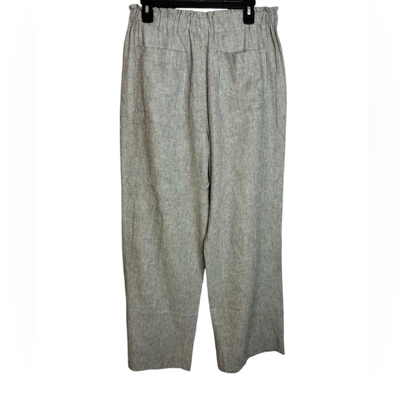 Tyler Boe Linen Blend Black and White Stripped Wide Leg Pant - Picture 5 of 7